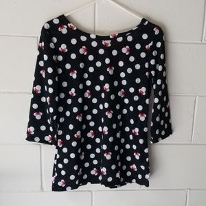 Disney Minnie Mouse 3/4 sleeve top